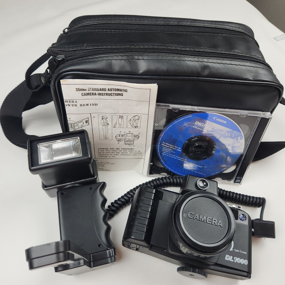 Canon DL1000 35mm Automatic Camera with Flash Carrying Case‎ CD Parts Only